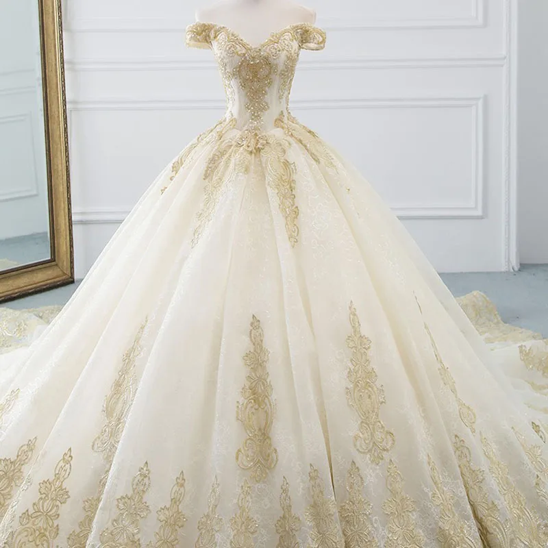 Alilove Champagne/Ball Gown/V Neck/Luxury/Simple/Modest/New Wedding Dress Lace/Marriage/Sleeveless For Women/Elegant Bridal Gown