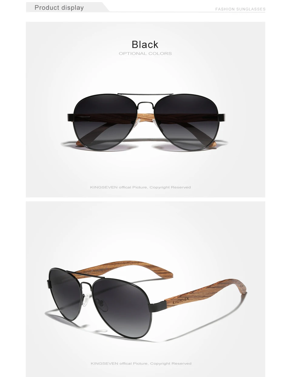 KINGSEVEN 2022 New Handmade Wood Sunglasses Polarized Men's Glasses UV400 Protection Mirror Eyewear Wooden Temples Oculos Z5518