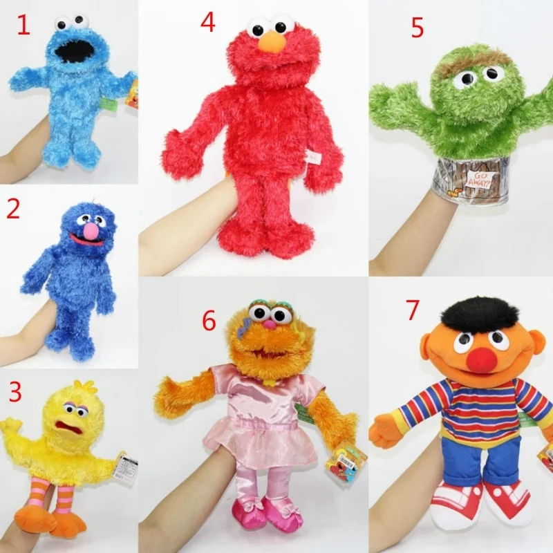1pcs Sesame Street Plush Elmo Zoe Ernie Oscar Cookie Grover Bird Baby Birthdasy Party Hand Puppet New Gifts For Kids Puppets Aliexpress