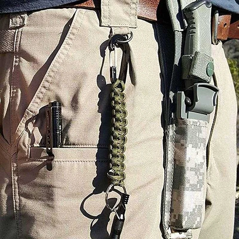 

Outdoor Keychain-Ring Carabiner Military Paracord Cord Rope Key Chain Emergency Camping Survival Kit Mountaineer Equipment 13cm