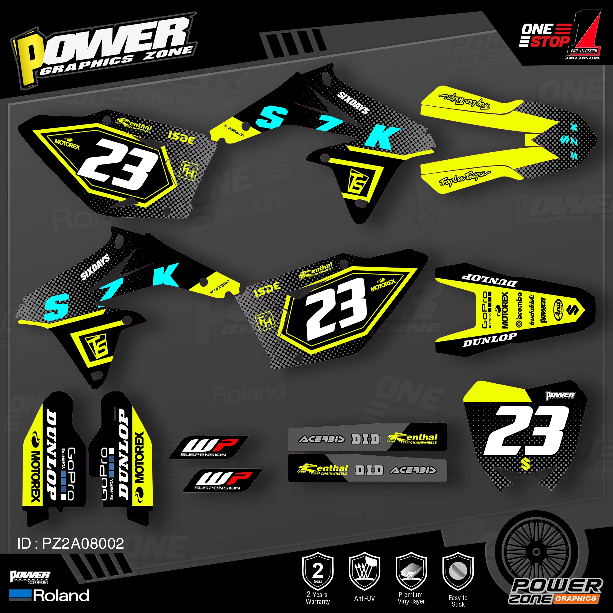 Персонализированные графические наклейки PowerZone Team Набор наклеек для SUZUKI Decal 2008-2017