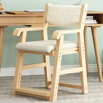 

Student Chair Household Writing Chair Can Lift Children's Learning Chair Solid Wood Backrest Baby Writing Homework Studio Stool