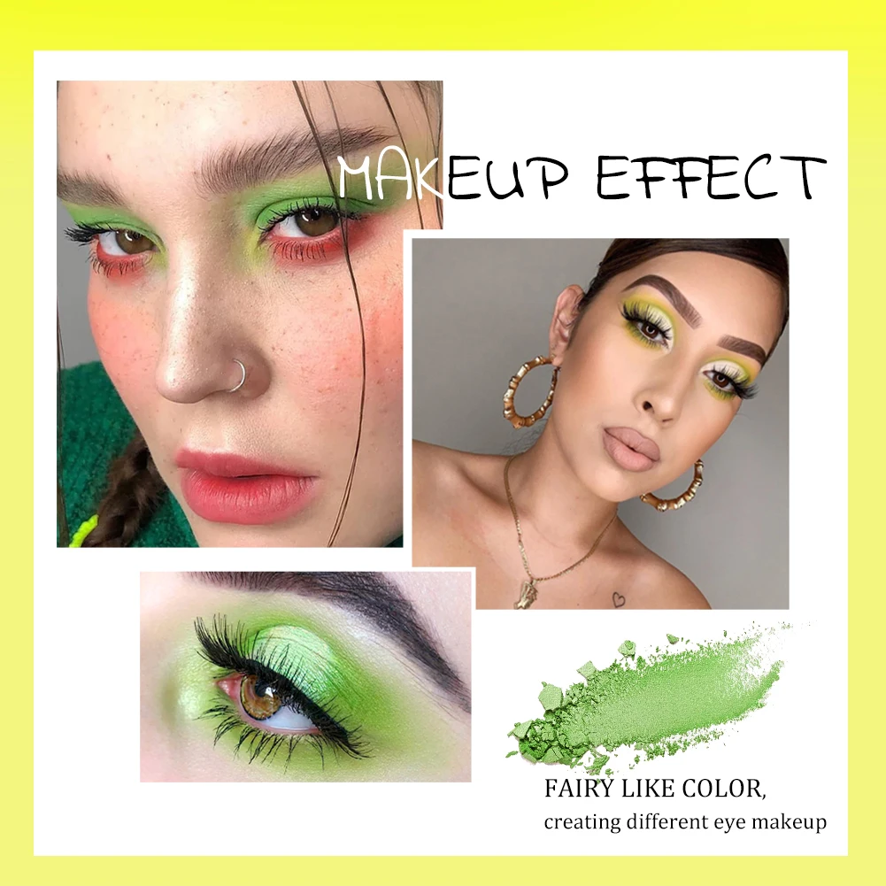 MIAOOL Makeup Eyeshadow Pallete Makeup Brushes 9 Color Shimmer Pigmented Fluorescent green diamond sequin eye shadow MIAOOL Makeup Eyeshadow Pallete Makeup Brushes 9 Color Shimmer Pigmented Fluorescent green diamond sequin eye shadow