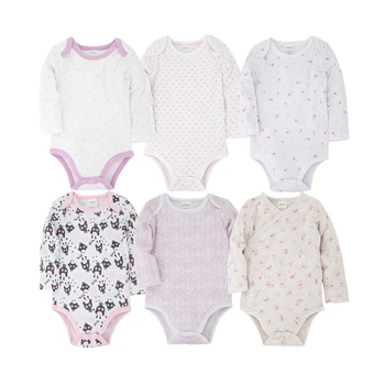 

6pcs/lot Roupas bebe de Newborn Baby Bodysuits Overalls 100% Cotton Baby Boys Girls Pajamas Clothes Infant Long Sleeve Underwear