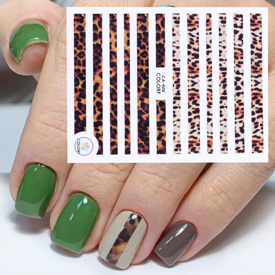1 шт. 3D наклейка на ногти водная леопард черный белый сексуальный слайдер зимний дизайн для украшения ногтей Аксессуары для маникюра CHB304
