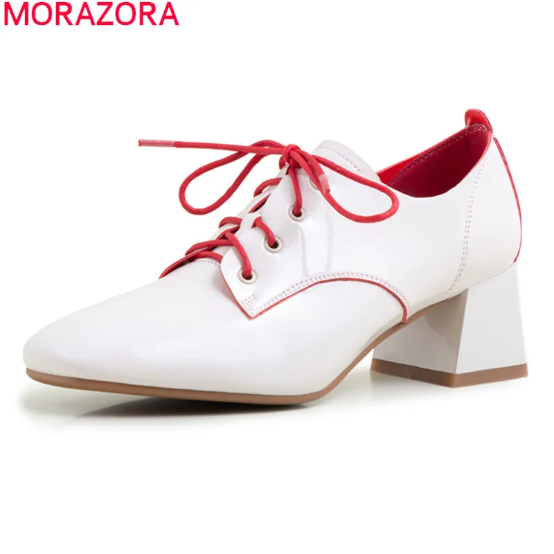 MORAZORA/большие размеры 33 43 2020 г. Новые модные женские туфли лодочки женская обувь на