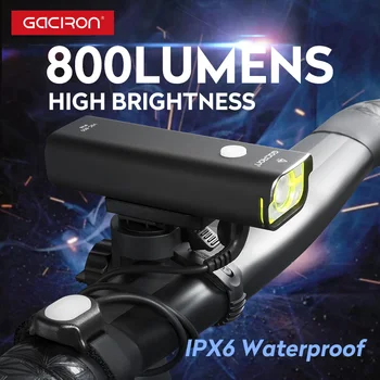 

Gaciron MTB Rode bike head light 800 lumens USB rechargeable batterry IPX6 waterproof bicycle accessories