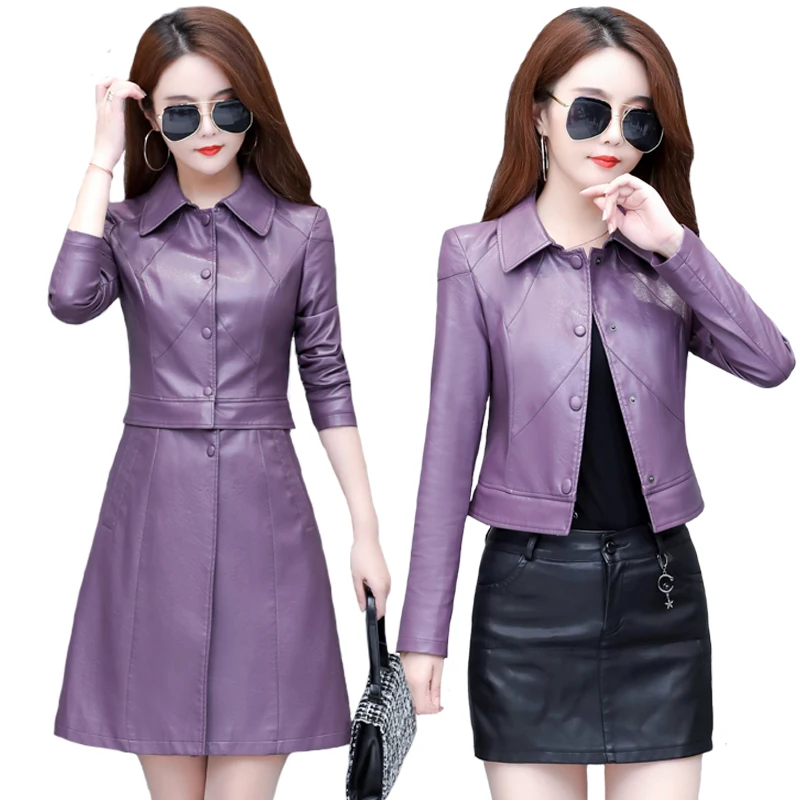 

Long Faux Leather Jackets Women Plus Size 5XL Black PU Leather Jacket Winter Autumn Lower Edge Detachable Leather Trench Coat