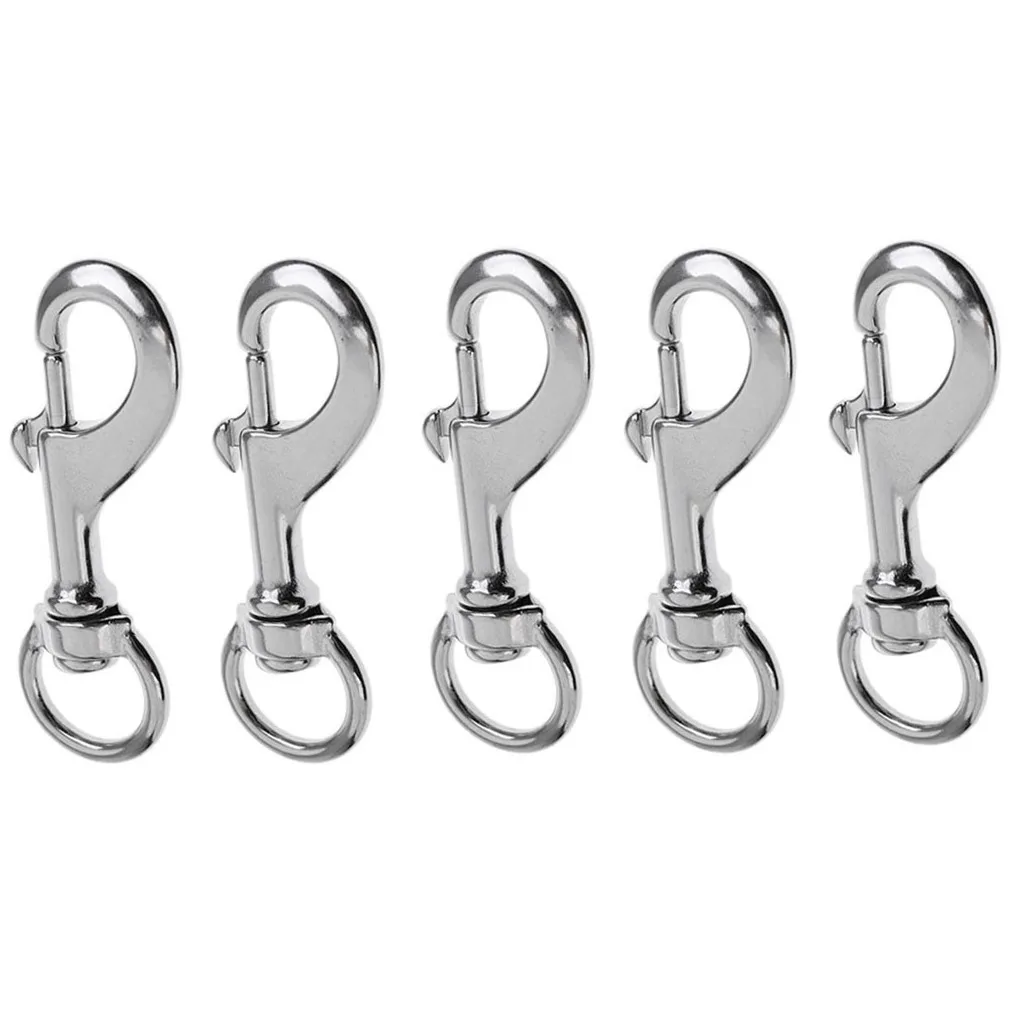 Set 5 Swivel Snap Hooks, Pet Leash Clip, Scuba Diving BCD Gear Holder Clip Accessories