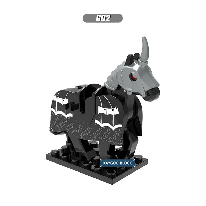 Одиночная X0169 рыцарь лошадь Тигр пантера животные серии строительные блоки Набор Кирпичи Модель игрушки для детей - Цвет: 602