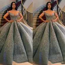 Модный Корсет пышные платья с открытыми плечами кружево с аппликацией и бисером Формальные Вечерние платья бальное платье vestidos