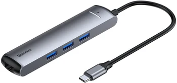 

USB-концентратор Baseus Mechanical eye 6 in 1 smart HUB docking station (Type-C to PD of HDMIUSB3.03RJ45 Ethernet port) Серый