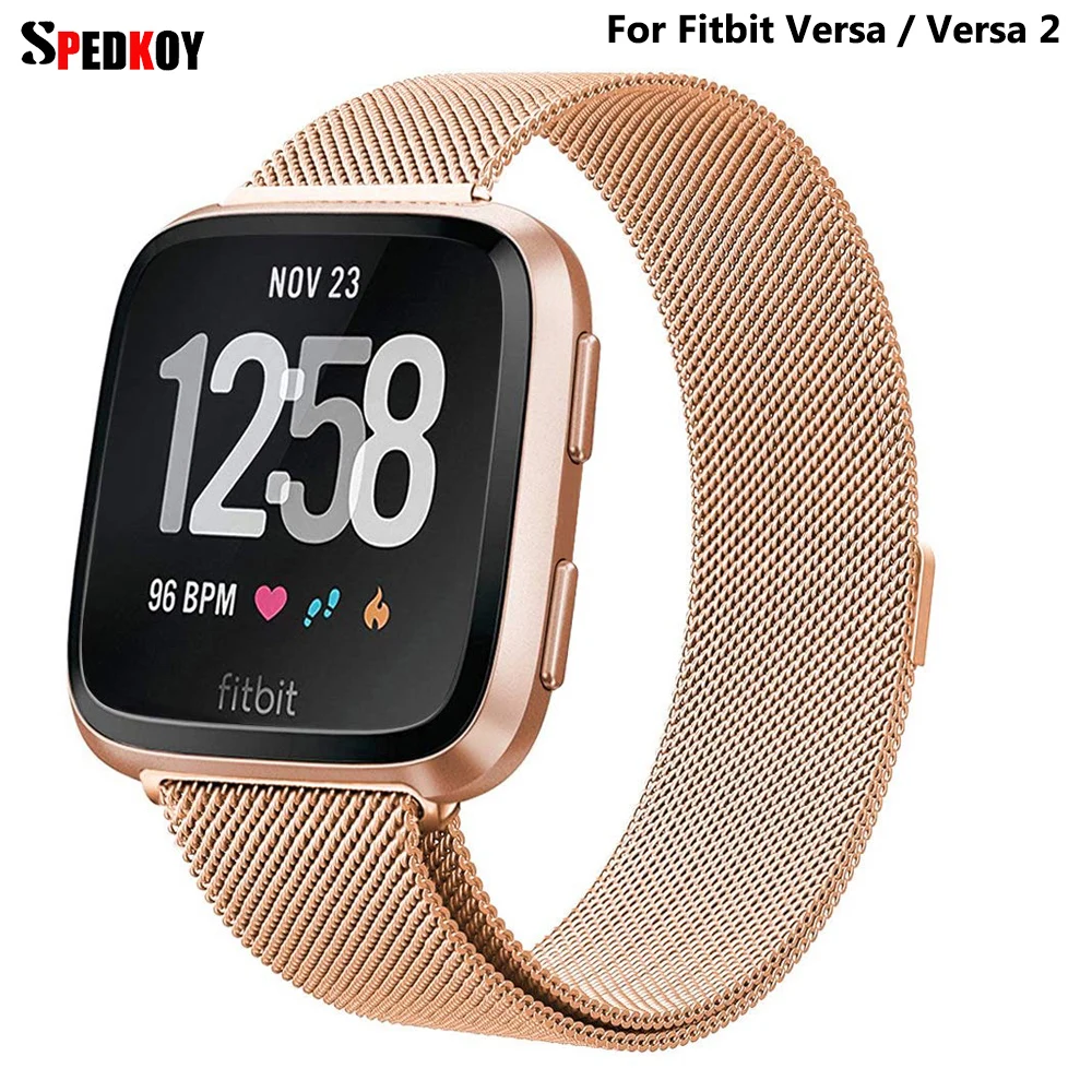Миланская Магнитная Петля браслет из нержавеющей стали для часов Fitbit Versa 2