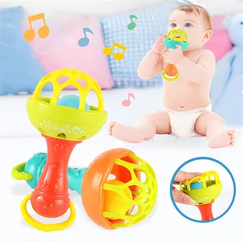 

Warmom Baby Rattles Toys Hand Ring Bell Infant Soft Teether Toddler Cartoon Rattle Mobiles Toys Baby Early Development Toys