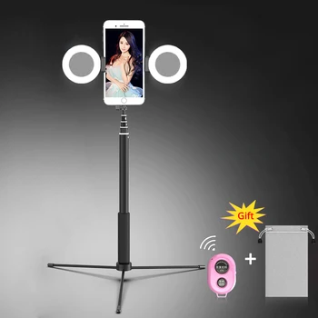 

SAMTIAN Selfie Stick Monopod Bluetooth 1.7M Tripod Phone Stand With Two Fill Light For All Smartphone Photo photography YouTube