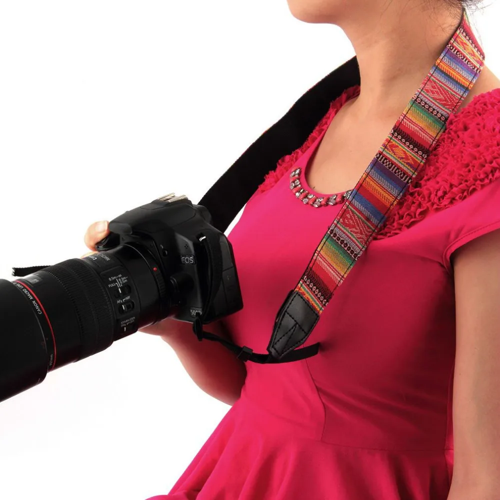 1pcs Camera Accessories Vintage Strape Hippie Durable Cotton Camera Strap for Canon for Nikon for Pentax for Sony SLR DSLR