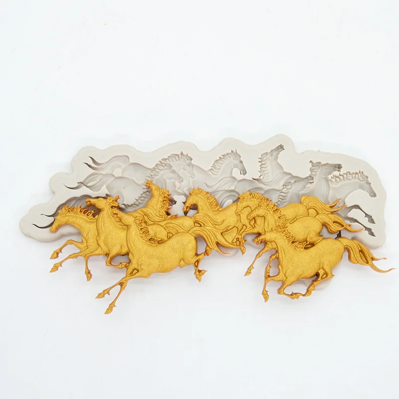 

Running Horse Silicone Mold Resin Kitchen Baking Decoration Tool DIY Cake Chocolate Candy Dessert Fondant Moulds Kitchenware