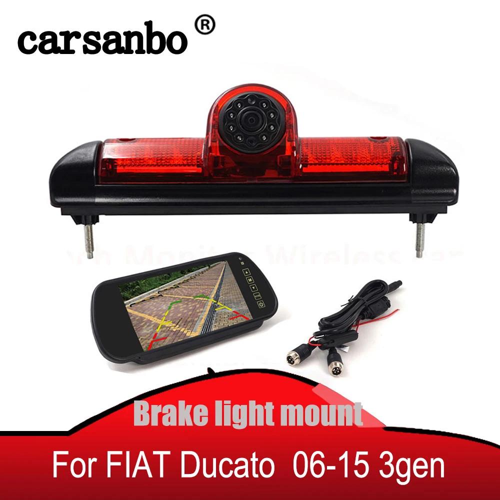 

Car Brake Light Rear view camera for Fiat DUCATO use for late 2006-2015 3 gen, Citroen JUMPER/ Peugeot BOXER with 7" monitor