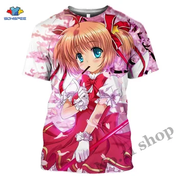 

Hot Sales 3D Kawaii Magic Girl Shirt Short Sleeve Anime Card Captor Sakura T-Shirt Summer Men Shirt Cartoon Poker Tops Clothes