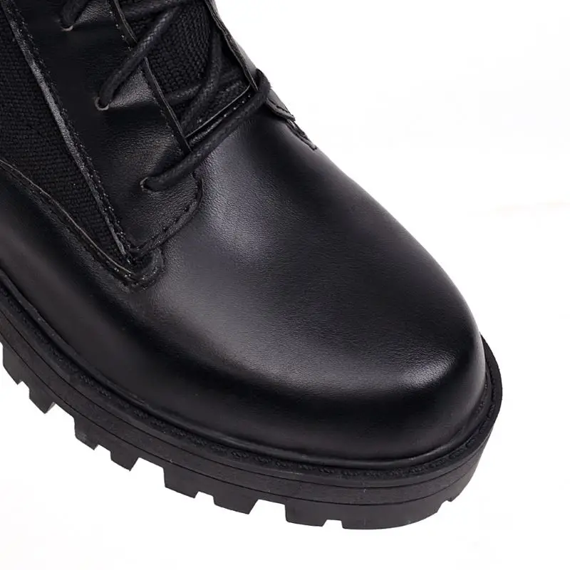 Tuyoki/женские ботильоны; повседневные полусапожки на платформе с квадратным каблуком и перекрестными ремешками; зимняя теплая обувь с круглым носком; женская обувь; размеры 34-43