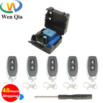 433Mhz Universal Wireless Remote Switch Control DC 12V 1CH relay Receiver Module 5pieces RF Transmitter Lock Control Room Lights