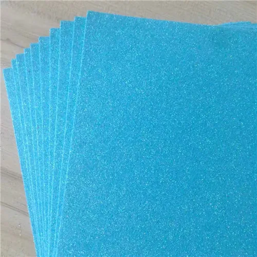 20*30 Cm Glitter Foam Paper Paper-Cut Scrapbook Sticker Kids DIY Craft Handmade Material Wedding Party Decoration Spong Paper sky blue