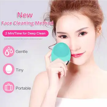 

Face Cleansing Brush Silicone Facial Brush Waterproof Rechargeable Massage Washing Brush Blackhead Remove face Brush Clean Tool