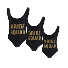 4/упаковка винтажный черный цельный купальник Золотой отряд "невеста" принты девичник бикини вечеринка