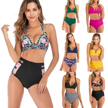 

Large Size Swimsuit 2020 New Fashion Sexy Women High Waist Bikini Swimwear Female Bandage Bikini Set Biquini Bathing Suit Women