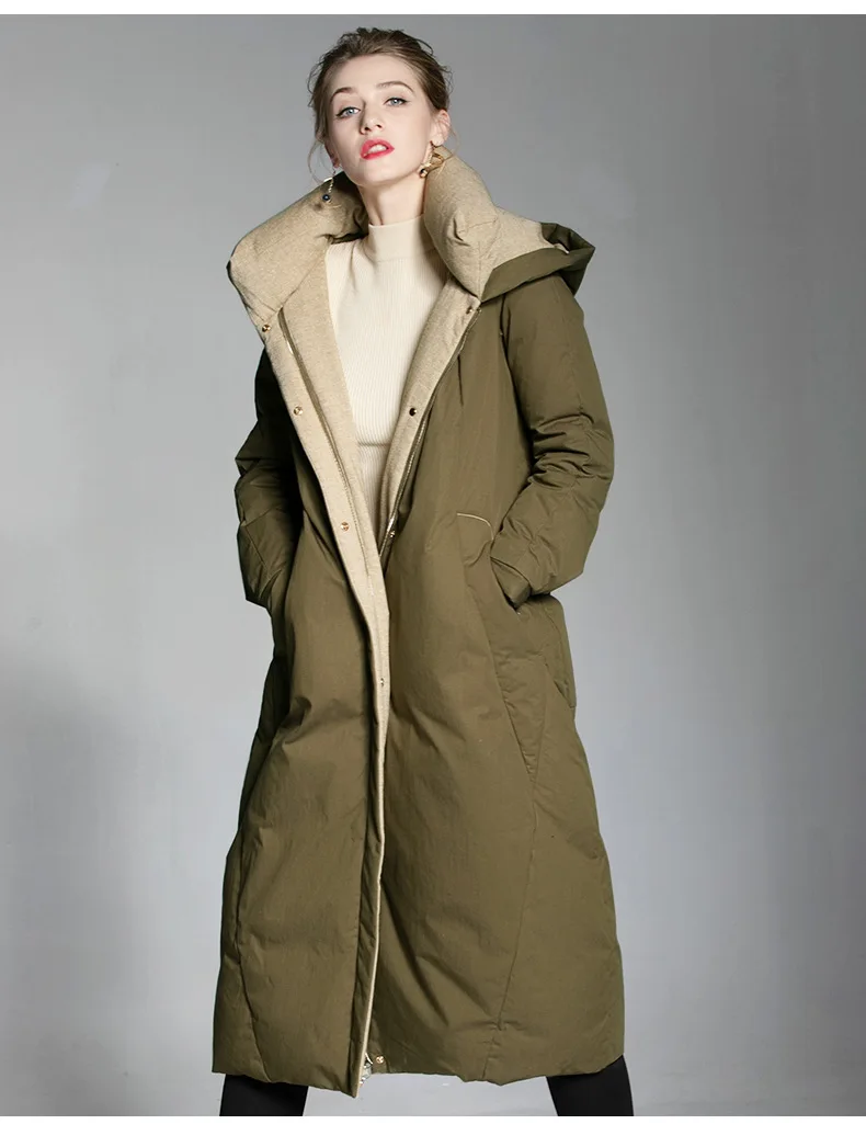 Johnature зимнее женское однотонное пуховое пальто с капюшоном, повседневное теплое пальто нового размера плюс, женская одежда с карманами, пальто высокого качества