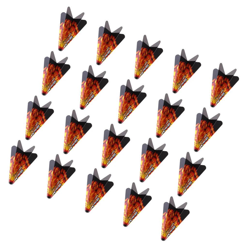 20pcs Dart Flights Standard Geometric Patterns Darts Flights Protectors Darts Accessories Kit