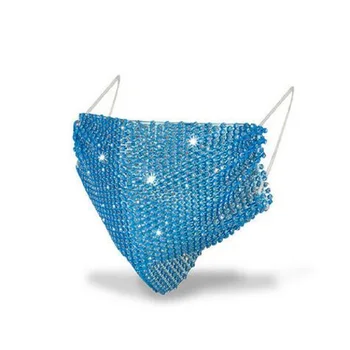 

2020 Unisex Shining Mask Rhinestone Decoration Elastic Mask Jewellery Dance Party Cosplay Night Club Crystal Masks Face Jewelry