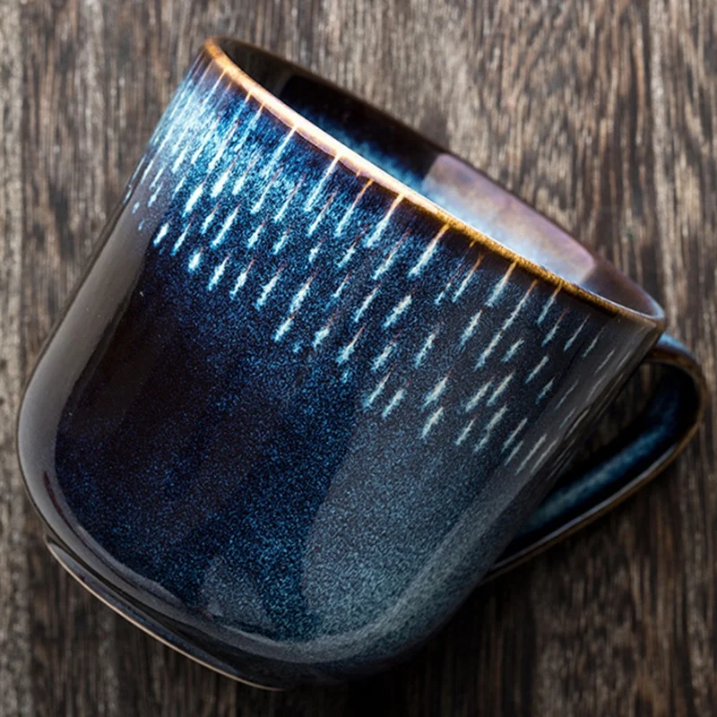 Креативные синие керамические изделия, керамика, кофейные кружки для чая, детские чашки и кружки, дорожная чашка для дома, офиса, завтрака, молочные чашки, подарок для девочки