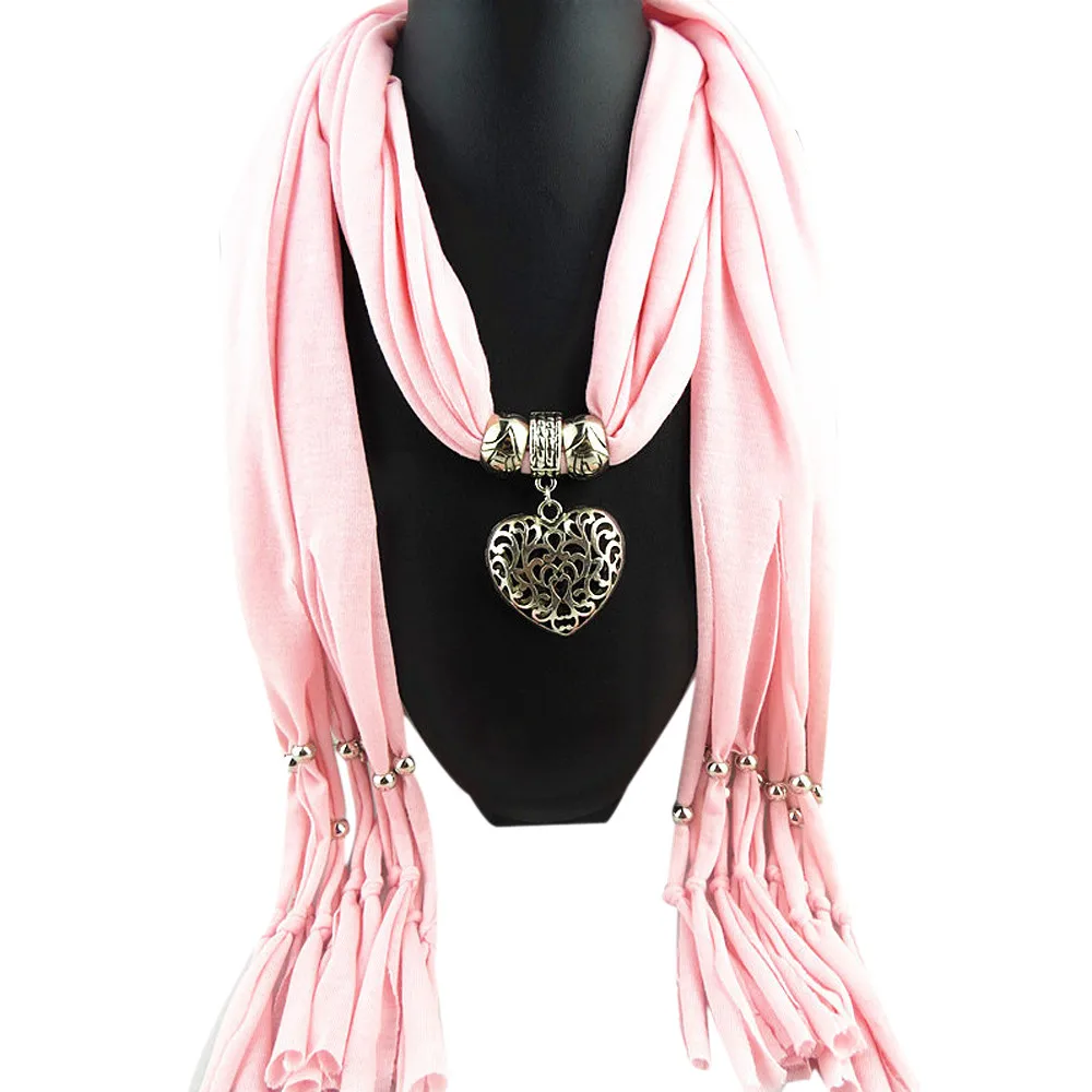 Осенне-зимний женский зимний драгоценный камень в форме сердца ожерелье шарф женские теплые шарфы с кисточками модные аксессуары шейный платок#926