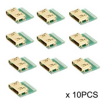 

10pcs Mini HDMI 1.4 Type-C Female Socket Receptacle Board Mount SMT Type with PCB for HDTV DIY Cable