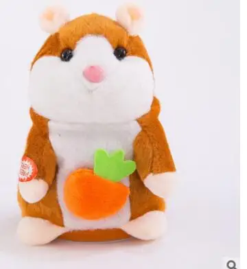 Забавные Плюшевые Интерактивные говорящие игрушки, хомяк повторяет то, что вы говорите, электронный питомец, мышь, друг, рождественский подарок для мальчика и девочки - Цвет: Light brown