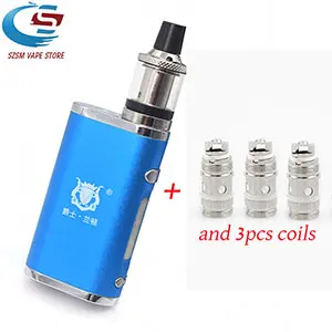 Blue and 3 coils Электронная сигарета, регулируемый vape 80 Вт, комплект модов, Встроенный 2000 мАч, батарейный блок, 3 мл, бак, электронная сигарета, большой дымовой Атомайзер - Цвет: Blue and 3 coils