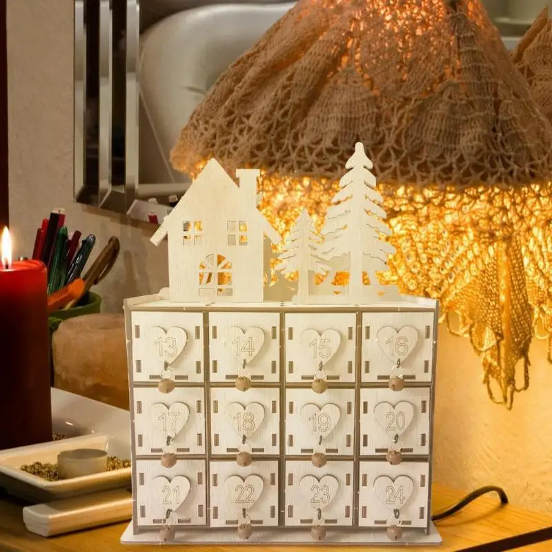 

Innovative Christmas Calendar Storage Box Wooden Jewelry Makeup Storage Box