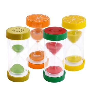 

4 Colors Fruit Style Sand Timer 5Mins/10Mins/15Mins/30Mins for Kids,Classroom,Kitchen,Games,Brush YourTeeth,Office