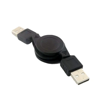 

10x USB 2.0 A Male to USB 2.0 A Male Plug Male to Male Extension Retractable Connector USB Cable Black