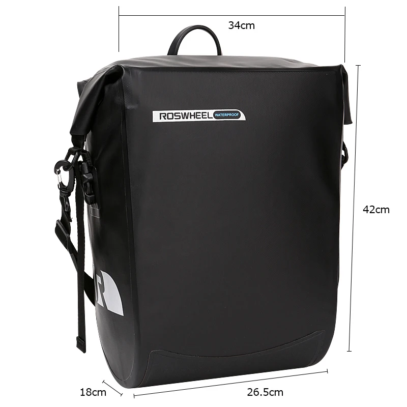 Flash Deal Roswheel 20L Full Waterproof Mountain Bike Bicycle Cycling Pannier Bag Back Rear Seat Trunk Bag Rack Pack Dry Series 141364 2