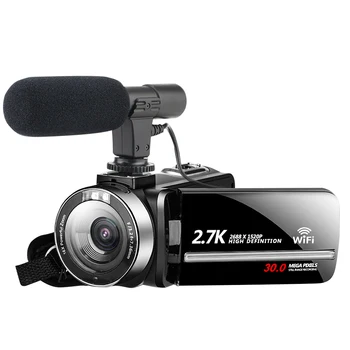

2.7K 30MP Night Vision Digital Camcorder 270 Degree Rotatable Wide Angle Vlogging Slow Motion Touch Screen High Definition