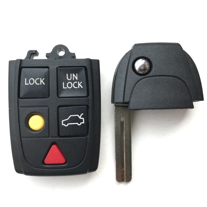 5 кнопок Замена дистанционного ключа корпус для Volvo XC70 XC90 V50 V70 S60 S80 C30 флип-ключ для автомобиля Fob оболочка Крышка Uncut blade