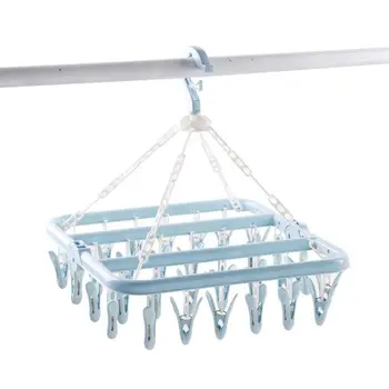 

Foldable 32 Peg Windproof Clothes Hanger Dryer Washing Line Airer Clothes Socks 53CB