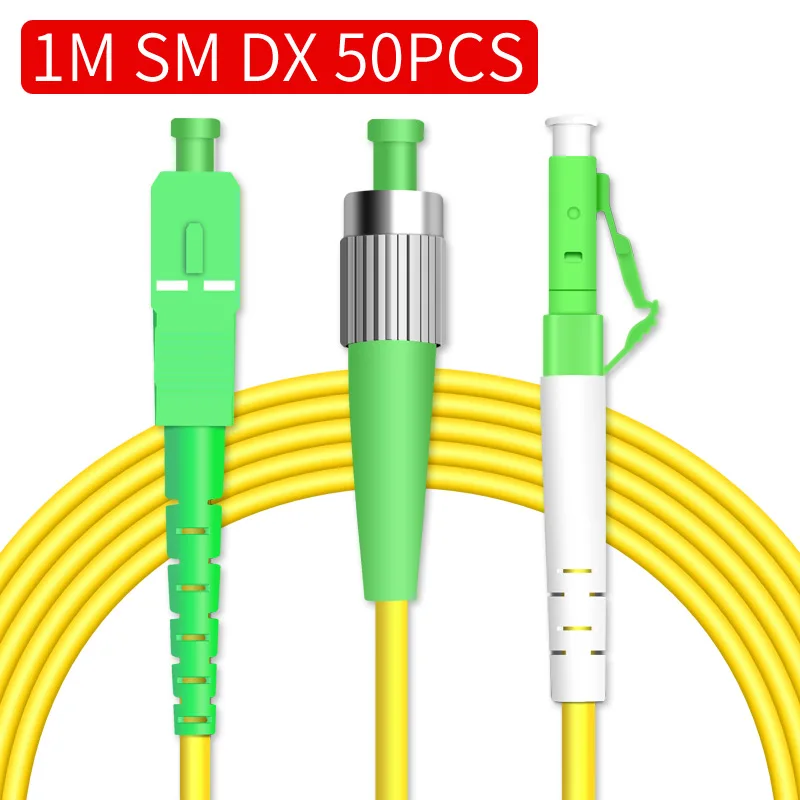 

50 PCS/LOT Optical fiber pigtail 1m 9/125 652D Duplex SC FC LC/APC Pigtail FTTH CATV Optic patch cord