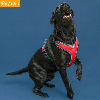 

Petshy Reflective Adjustable Pet Dog Collar Leash Harness for Dogs Breathable Vest Chest Walking Training Belt Rope Pet Collar