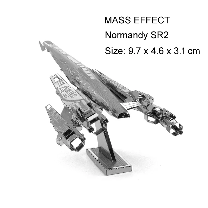 Mass Effect 3D металлическая головоломка, модель космического корабля, наборы, сделай сам, лазерная резка, сборка, игрушка, настольная, украшение, подарок для проверки детей - Цвет: Normandy SR2