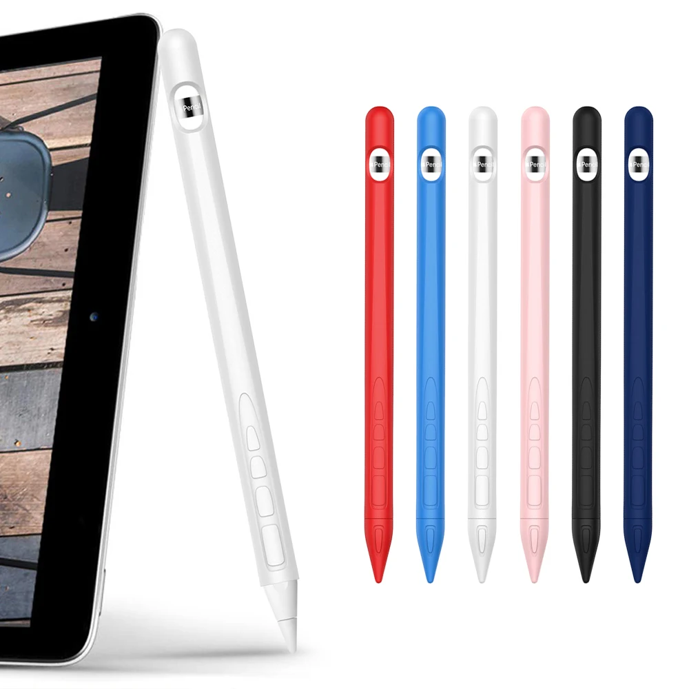Цветной Мягкий силиконовый чехол 4 в 1 для Apple Pencil совместимый со стилусом iPad и