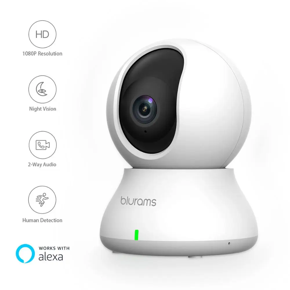 blurams Dome Security Camera 1080p Wifi PTZ IP Surveillance System with Smart Motion/Sound/Person Detection Two-Way Audio Night blurams Dome Security Camera 1080p Wifi PTZ IP Surveillance System with Smart Motion/Sound/Person Detection Two-Way Audio Night