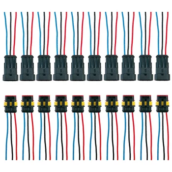 

10 Set 3-Pin Waterproof Wire Connector Plug, Automobile Wire Connector Plug, with Wire AWG Marine Equipment